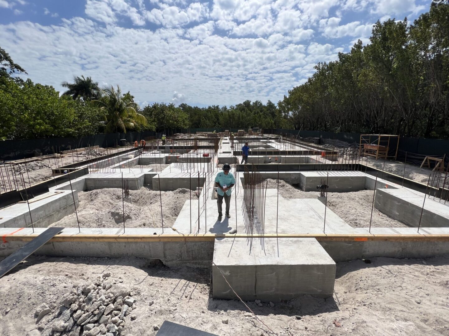 A group of people working on a construction site