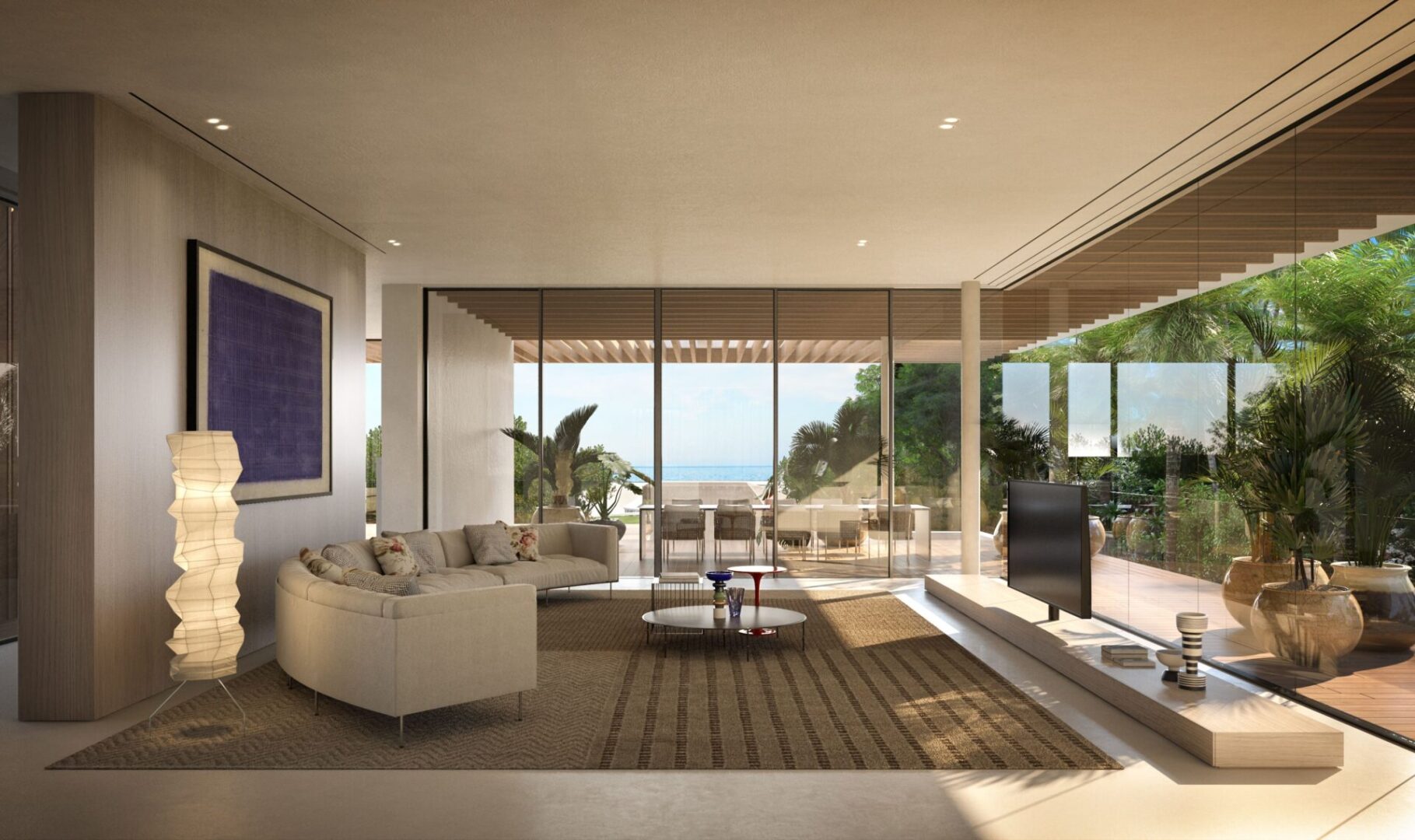 A beautiful living area with a sofa