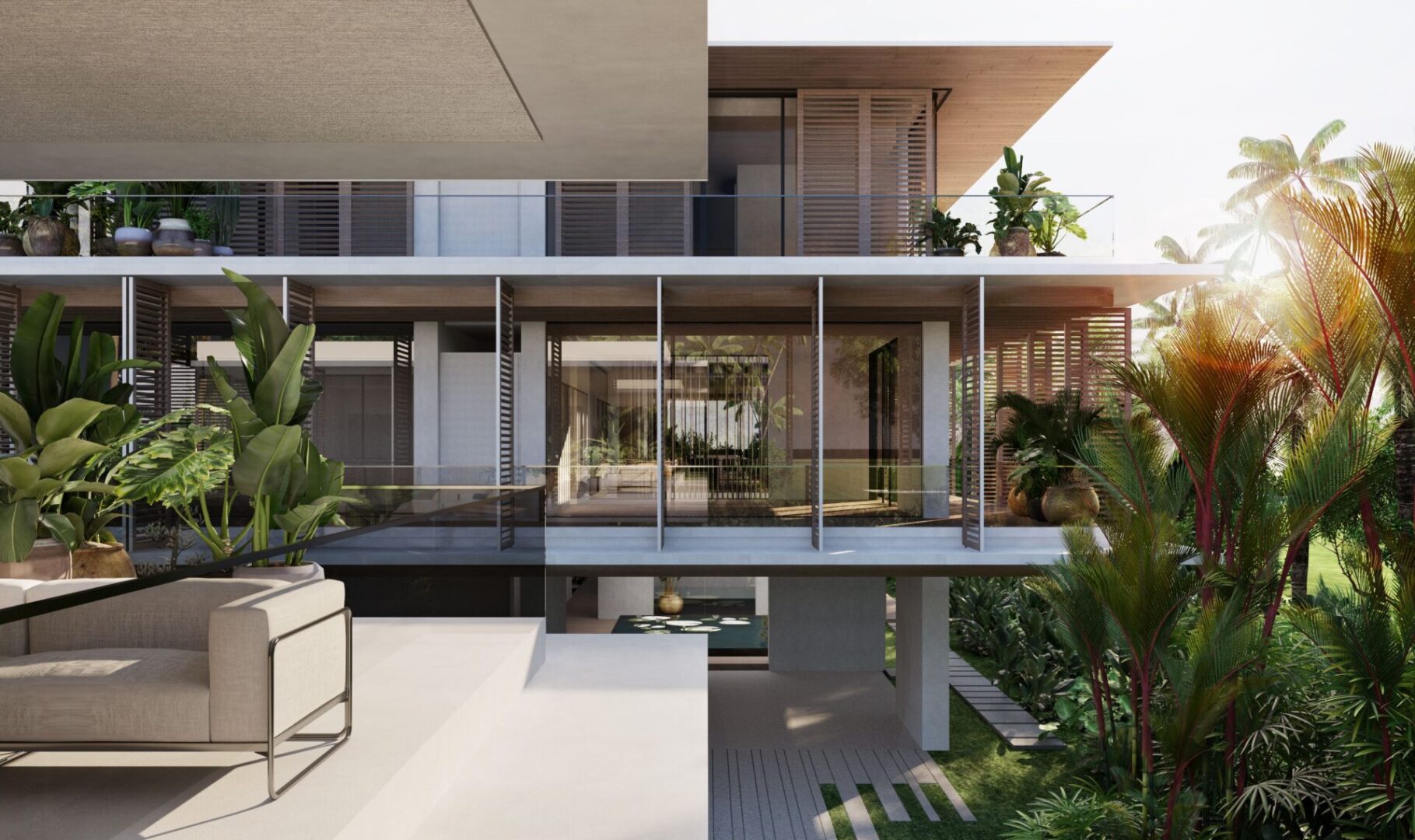 A beautiful building with glass windows